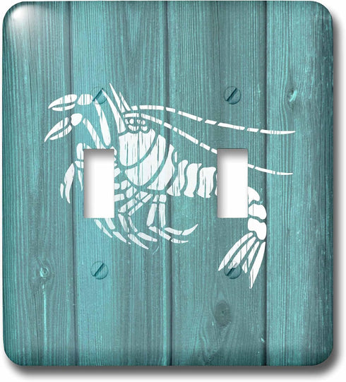 3dRose Photo of White Painted Shrimp on Blue Background- not real wood