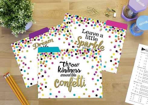 Teacher Created Resources Confetti File Folders for Organizing Documents