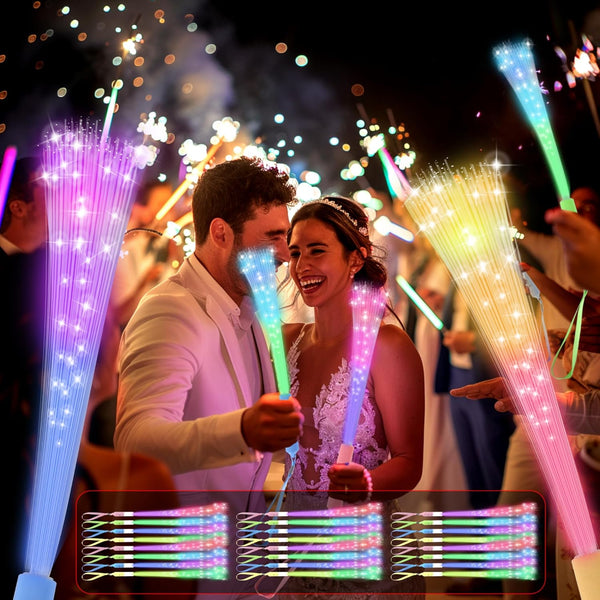 JSronms 48 PCS Fiber Optic Wand,Glow Fiber Optic Wands,Glow in The Dark Party,Glow