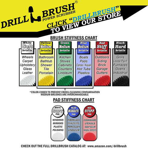 Drillbrush Set Power Scrubber Brush - Drill Brush Attachment - Grout Brush Drill Attachment - Drill Scrubber Attachment