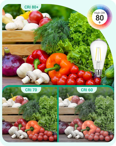 EDISHINE 6 Pack Dusk to Dawn LED Outdoor Light Bulb, Vintage Styled ST64 LED Edison Filament Bulb, 700LM 5000K Warm