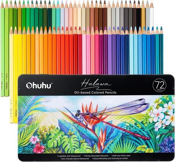 Ohuhu Colored Pencils: 72 Oil-based Drawing Pencils for Coloring Portrait Sketching Landscape,