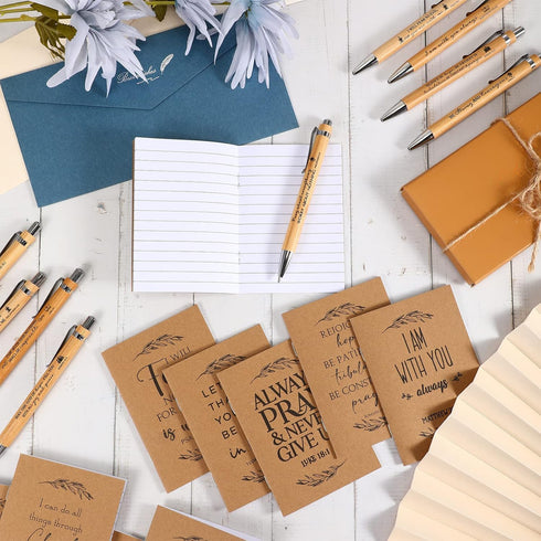 Fuutreo 40 Pcs Christian Gift Notebooks, Bible Verse Prayer Journals, Religious Inspirational Notebooks, Mini Pocket