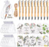 Tressify Employee Appreciation Ballpoint Set, Green Plant-Themed Thank You Card & Organza Bag,
