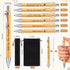 Bible Verse Bamboo Ballpoint Pen, Retractable Christian Pen with Black Ink, Inspirational Scripture, Velvet Bags (48