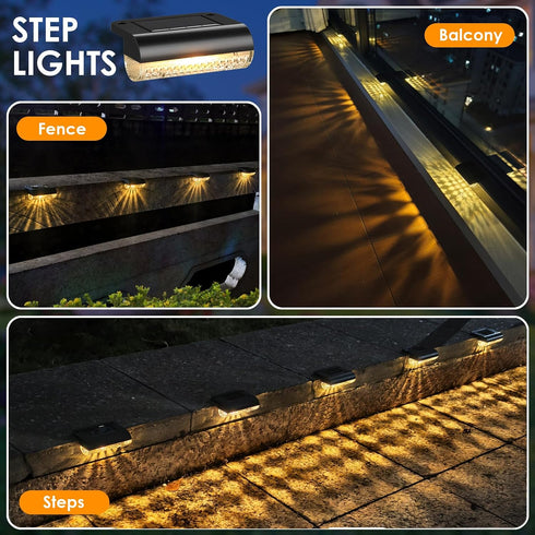 16 Pack) Mancra Solar Step Lights Outdoor, Solar Deck Lights Waterproof Outdoor Lighting for Patio Fence Stairs Post