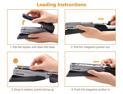 Bostitch Office Executive 3 in 1 Stapler, Includes 21 Staples, Integrated Staple Remover, Black/Gray (INP2)