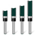 Flush Trim Router Bit Set 4 Pcs Straight Cut Router Bits 1/4
