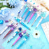Qeeenar 12 Pcs Plastic Beadable Pens with 70 Pcs Colorful Beads Crystal Beads 12 Tassels 12 Pendants Assorted Bead Pens Bulk DIY Beaded Pens for Office School Women Kids Students Gifts (Snowflake)