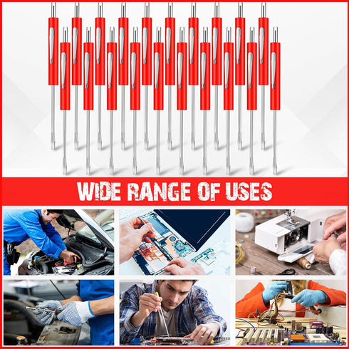 20 Pcs Pocket Screwdriver Set Mini Double End Screwdriver with Clips, Slotted Valve Core Removal Tool for Ring Doorbell