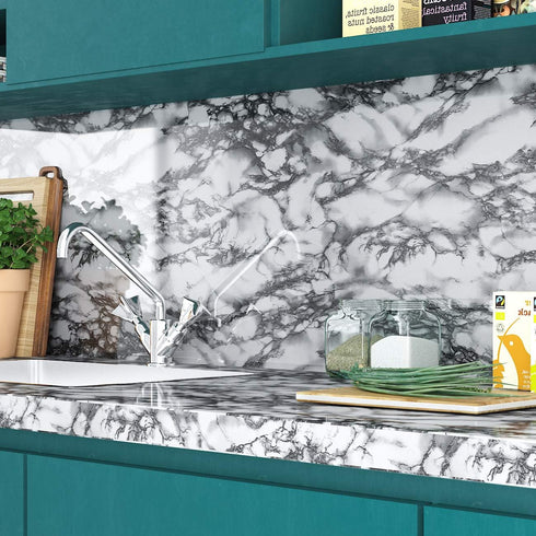 YENHOME 17.7"X118" Marble Wallpaper Peel and Stick Countertops Contact Paper Gray Marble Contact Paper for Countertops Waterproof Contact Paper for Bathroom Kitchen Counter Top Covers Vinyl Wrap by YENHOME
