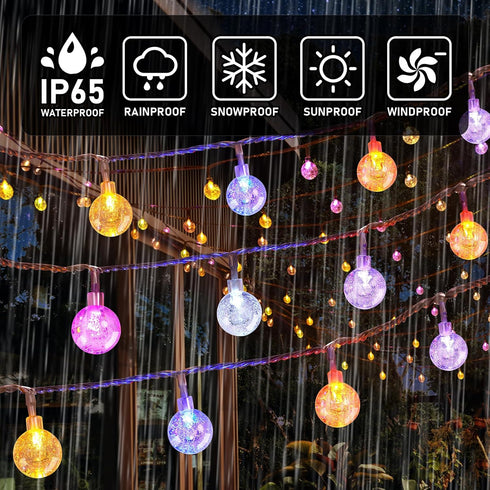 YCoisini 56FT 100 16 Outdoor String Lights, LED Patio Lights with Remote Control, Voice-Activated & Music Sync Mode