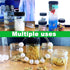 Glass Sample Vials, Wide Mouth Boro 3.3 Glass Bottle with Black Cap for Laboratory, DIY Craft, 47mm 200ml (4pcs)