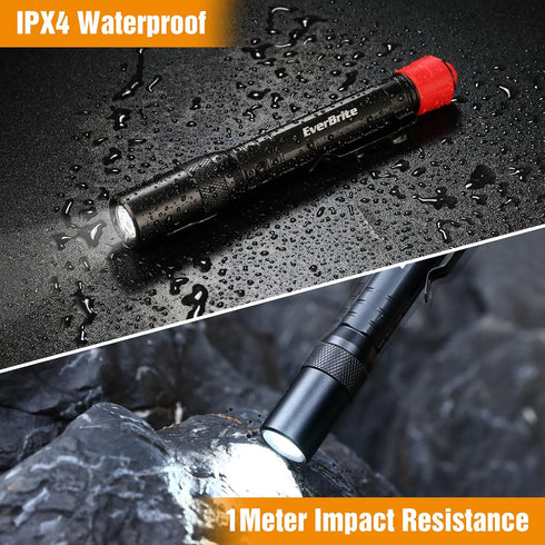 395nm EverBrite Red Light Flashlight with Blacklight UV/White Light, Multi-Function LED Pocket Pen Light, AAA Batteries
