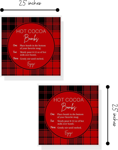 Crafters Cup 30 Pack 2.5 2.5 inches Hot Cocoa Bomb Instruction Cards | | x Square Card | Hot Cocoa Bomb Supplies |