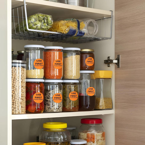 500 1.5 Inch 1 L LIKED Pcs Use First Circle Removable Labels - Circular Inventory Control Labels for Restaurant Food