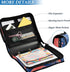 Fisyme 3 Sea Shrimp Cute Blue Zipper Binder Ring with Zipper and Shoulder Strap Large Capacity Multi-Pocket Binder