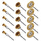 15 Pieces Copper Wire Brushes, Wire Brush Wheel Kits for Dremel Rotary Tools (1/8 Inch Mandrel)