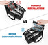 Trunab Reusable 3 Cups Drink Carrier - Insulated Drink Caddy Holder Bag for Delivery, Black