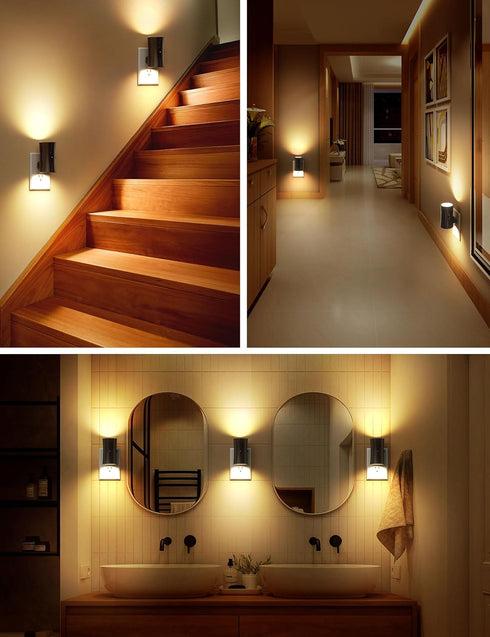 3000K, 0-100LM Dimmable 2 Pack Sujeet LED Night Lights Plug into wall, Bright Night Light, Dusk to Dawn Sensor, Soft
