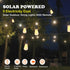 100FT 8 ST38 Bulb 30 Stright Solar Powered String Light with Remote Control Light Modes, Weatherproof Shatterproof LED