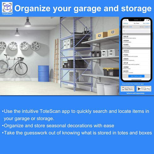 Intelligent QR Labels for Organization, Moving, Storage (45 Unique Labels, 2.5"x3")