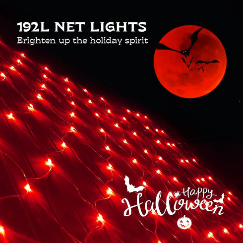 Outdoor Christmas Net Lights, 9.8FTx6.6FT 192 LED Fairy String Light with 8 Lighting Modes