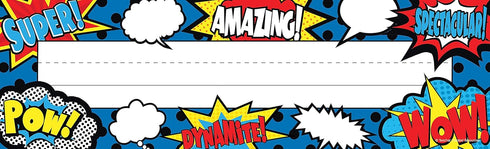 Superhero Flat Name Plates (5588) by Teacher Created Resources, 11-1/2" x 3-1/2"