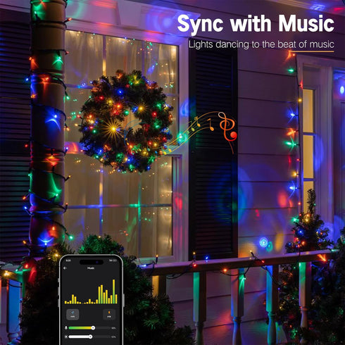 33FT 100 Dimmable BrizLabs Smart Christmas Lights, LED Color Changing String Lights APP/Voice Control, Warm White