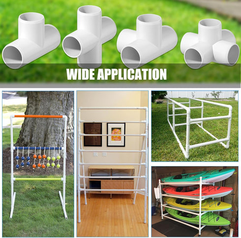4PCS 1-1/2Inch Elbow 5-Way PVC Fittings, Heavy Duty PVC Pipe Fitting, Furniture Grade Pipe Fitting Connector Corner