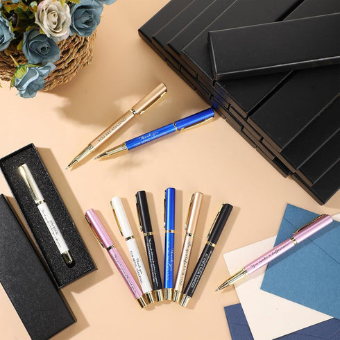 PerKoop 10 Pcs Inspirational Ballpoint Pens with Gift Boxes - Motivational Quote Appreciation Gifts for Employees