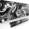 Gaming Mouse Pad XL XXL with World Map, 31.5 x 11.8in, Anti Slip and Waterproof Rubber Mouse Pad, Black Marble Design