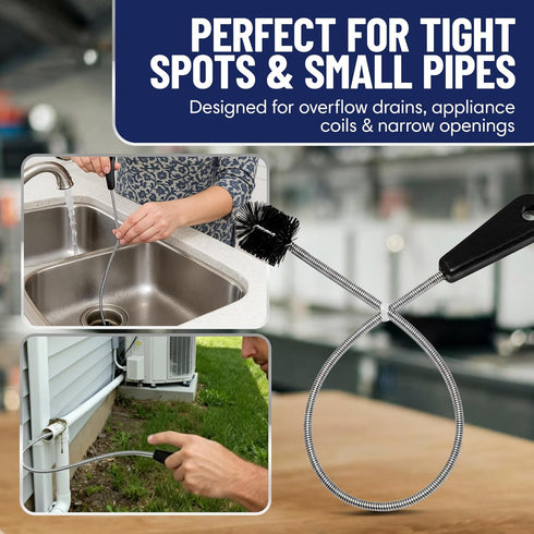 22" B113C Long Sink Drain Brush Slim Snake Hair Clog Remover Tool for Shower, Tub and Sink - Pipe/Tube Brush for Small