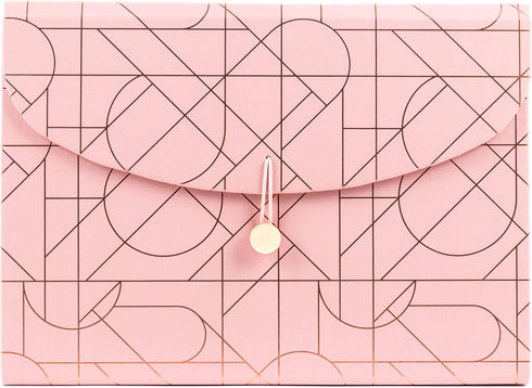 U Brands Modern Pretty Fashion Expandable File Folder, Letter Size, 13 Pockets, Pink