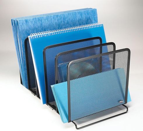 Rolodex File Sorter, Stackable Mesh, Black, Five Sorters (8.25" x 14.375" x 7.75")