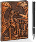 DND Dragon Journal Notebook, 3D Dragon Embossed Notebook with Pen, 200 Pages A5 Leather Notepad for Dungeons and Dragons