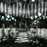 144LED 8 Meteor Shower Lights, White Holiday Outdoor Illumination with Tubes, Waterproof Hanging Display for Garden