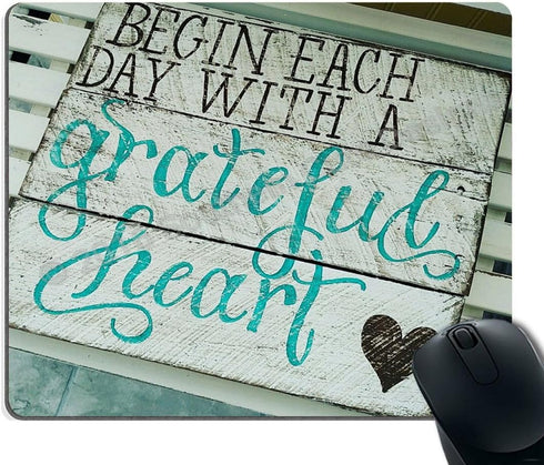 Smooffly Gaming Mouse Pad Custom, Rustic Turquoise Wood Design, Inspirational Bible Verse Quote