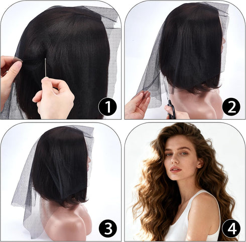 15 19.7 16.5 Inches Black Pcs Hair Stretch Weaving Net, x Deluxe Triple Helix Mesh, Treated Hair Net Accessories