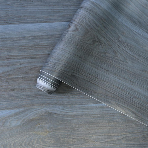 Peacock Blue Wallpaper Stick and Peel, 16x118inch Blue Wood Grain Contact Paper for Cabinets Waterproof