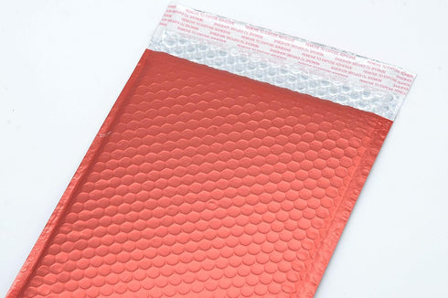 ProLine Matte Metallic Red Bubble Padded Mailers - 8.5x12 Inch Self Seal Padded Envelopes (10)