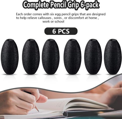 Zonon 6 Writing Aid Trainer for Adults Foam Egg Grips Pen Cushioned Holders Writing Aid Trainer for Handwriting Drawing