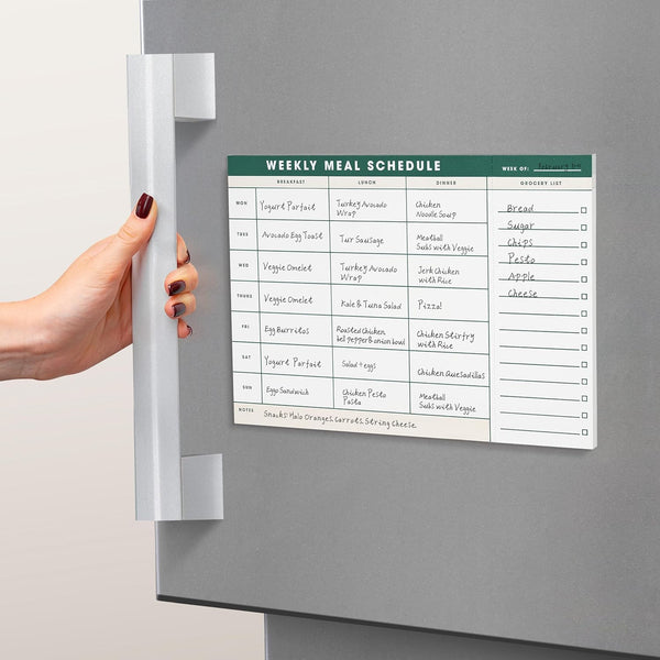 Weekly Magnetic Meal Planner & Grocery List, 7 x 10 Inch Notepad for Fridge, 60 Sheets for Dinner Planning
