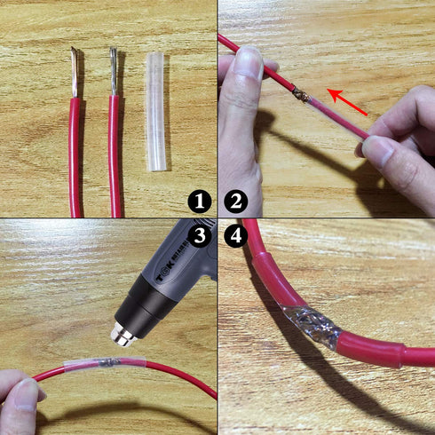 XHF 205 PCS 8 Size Length 3.5" Clear 3:1 Waterproof Automotive Electrical Heat Shrink Tubing Assortment Kit