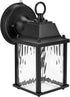 Maxxima LED Porch Lantern Outdoor Wall Light, Black with Clear Water Glass,
