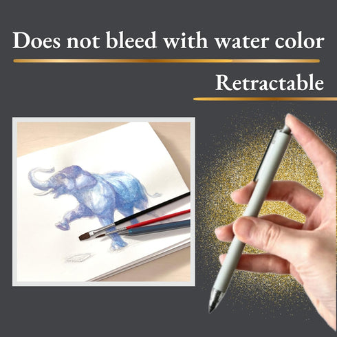 SUN-STAR Stylish Metal Pencil Metacil Retractable Click Pencils for Artist Drawing, Sketching, Non-Sharpening