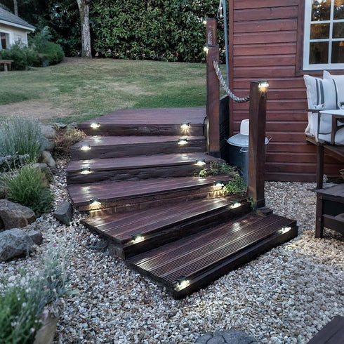 4 Pack Solar Deck Lights Outdoor, Waterproof Solar Step Lights, Outdoor Solar Lights for Outside Stairs, Step, Fence