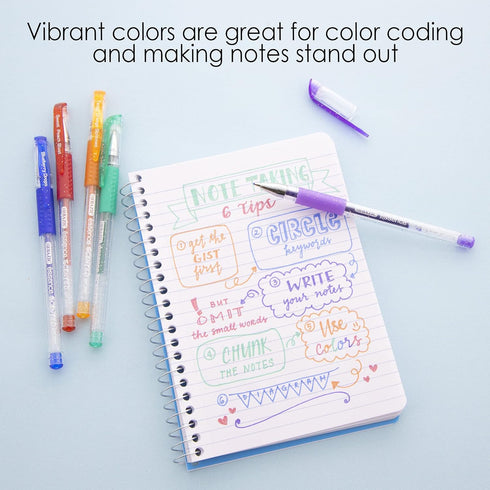 BAZIC Scented Glitter Neon Metallic Gel Pen, 24 Color Smooth Writing for Drawing, Art Christmas Gift