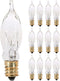 KOR (12 Pack) 7.5CFC/15/3 7.5W 120 Volt, Flame Candelabra Tip Chandelier Bulb,