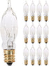 KOR (12 Pack) 7.5CFC/15/3 7.5W 120 Volt, Flame Candelabra Tip Chandelier Bulb,